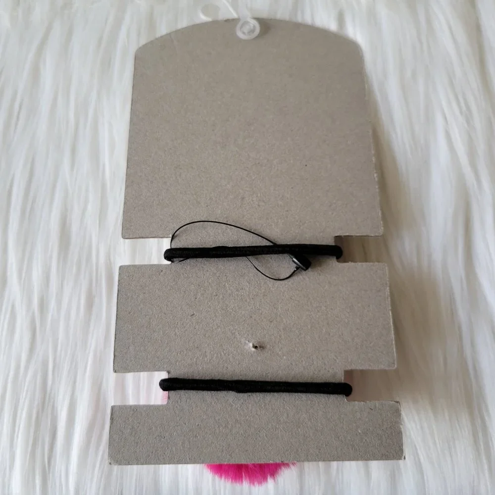Surell Faux Fur Pom Pom Hair Ties